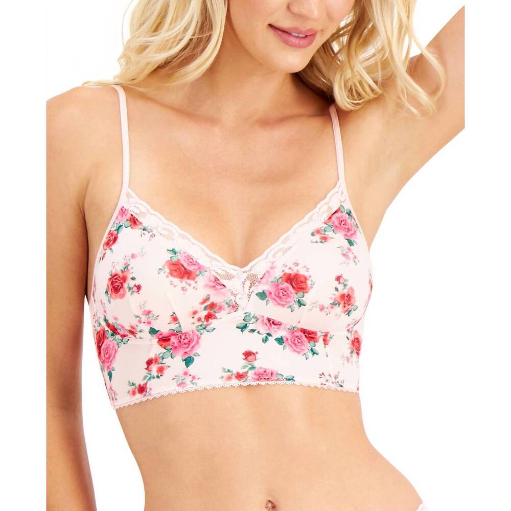 NEW I.N.C. INTERNATIONAL CONCEPTS intimate lace-trim bralette in pink floral